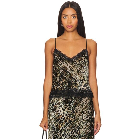 Le Superbe Velvet Underground Cami Velvet Leopard Womens Size 12 - Picture 1 of 9